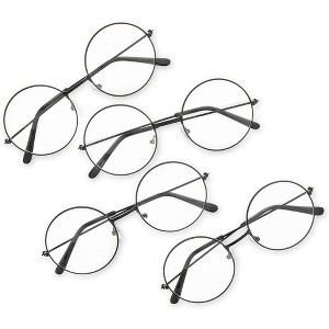 Zodaca 4 Pack Wizard Glasses, Halloween Costume Accessories , Cosplay, Black - 1 of 4