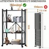 4 Tier Foldable Storage Shelf with Wheels Heavy Duty Metal Steel Black Kitchen Pantry Office Rolling Utility Rack Loads 600 LBS - 3 of 4