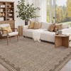 Washable Modern Bordered Rug Non Slip Low Pile Rug Soft Contemporary Throw Floor Cover Foldable Indoor Carpet for Living Room Bedroom Nursery - 3 of 4