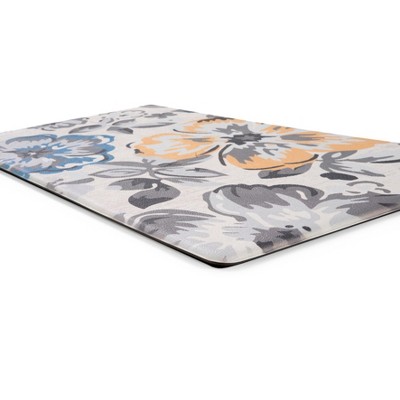 Cream Modern Floral Anti-Fatigue Standing Mat 18" x 30"