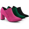 Perphy Women's Pointed Toe Chunky Heels Ankle Booties - 2 of 3