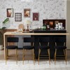 Teddy Fabric Upholstered Curved Back Counter Height Bar Stools with Foam Cushion and Metal Base for Kitchen, Dining or Living Room (Set of 4) - 2 of 4