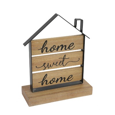 VIP Metal 11 in. Brown Home Sweet Home Block with Roof