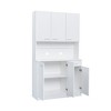 70.87" Freestanding Kitchen Pantry Cabinet With 6 Doors, Drawer, Open Shelves Versatile Buffet Cabinet, Craft Storage Cabinet - 4 of 4