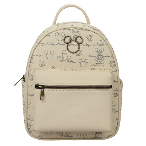 Disney Mickey Mouse Line Art Women's White & Gold Backpack : Target