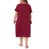 Women's Plus Size Short Sleeve Scoop Neck Soft with Pockets Nightgowns - Agnes Orinda - 4 of 4