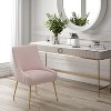 UNISOAR Dining Chair Velvet Upholstered Side Chair with Brushed Gold Leg - 2 of 4
