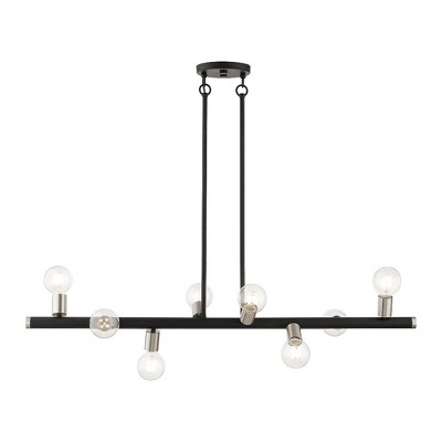Livex Lighting Bannister 8 - Light Chandelier in  Black/Brushed Nickel