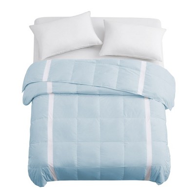 King Size Light Blue Down Blanket with Breathable Mesh Design