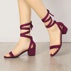Allegra K Women's Open Toe Block Heel Lace Up Sandals - 2 of 4