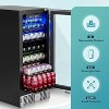 EUHOMY 15" Under Counter 127 Cans Cooler in Stainless Steel, Glass Door - 2 of 4