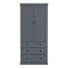 Okak Farmhouse Pantry Cabinet, Freestanding Tall Cabinet with 3 Adjustable Shelves, 8 Door Shelves, 3 Drawers, Storage Cabinet for Kitchen, Gray - 2 of 4