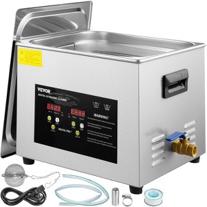 VEVOR 3L Upgraded Ultrasonic Cleaner (200W Heater,120W Ultrasonic) Professional Digital Lab Ultrasonic Parts Cleaner with Heater Timer, Silver - 1 of 4