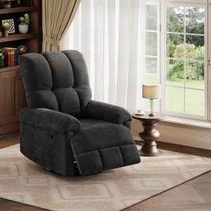 Oversized Recliner Chair, Overstuffed Soft Chenille Swivel Rocker Recliner with Padded Armrests, Comfortable Nursery Rocking Chairs - 1 of 4