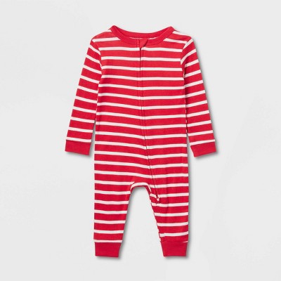 Baby Striped 100% Cotton Matching Family Pajamas Union Suit - Red