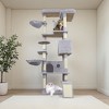 Kumasinova 84" Cat Tower Pet Playground with Triple Condos,2 Hanging Baskets & Multi-Level Jumping Platform,Natural Sisal Scratching Posts - 2 of 4