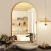 BEAUTYPEAK Arched Bathroom Mirror Wall-mounted Mirror Classic Wall Mirror for Home Decoration - 3 of 4