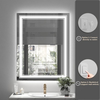 Vynxaria 28x36 Inch Smart LED Bathroom Mirror - Dimmable & Anti-Fog