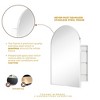 TEHOME Arched Bathroom Medicine Cabinet with Mirror Recessed and Surface Mount Medicine Cabinet Mirror - 2 of 4
