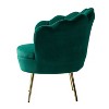 Yves Living Room Accent Chair Comfy Barrel Chair with Golden Metal Legs | Karat Home - 3 of 4