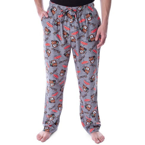 Disney Men's Cars Mater Cartoon Toss Print Character Sleep Pajama Pants  (XXXL) Grey