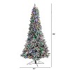 8.5ft. Flocked Fir Artificial Christmas Tree with 120 Multicolor Globe Bulbs & 1513 Branches – Festive Holiday X-Mas Glow - 2 of 4