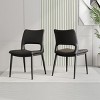 SEVOBAL Dining Chairs Set of 2 Modern Minimalist PU Leather Chairs with Ergonomic Backrest and Metal Frame for Kitchen, Black, 18.82"*17.32"*32.56" - 2 of 4