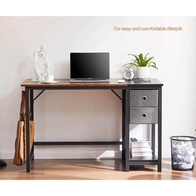 CAVINAS Home Office Desk 40" L Modern Computer Desk with 2 Storage Drawers, Shelf and Hook for Study, Work
