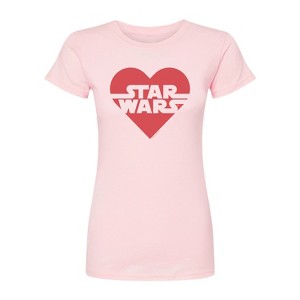 Women's - Star Wars - Valentine Heart Logo Fitted Graphic T-Shirt - 1 of 2