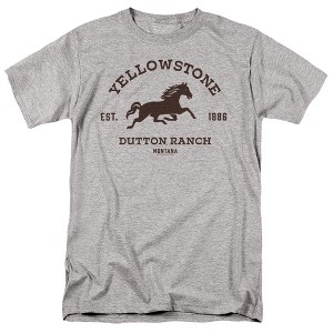 Yellowstone Dutton Ranch With Horse Adult T-Shirt Athletic Heather - 1 of 4