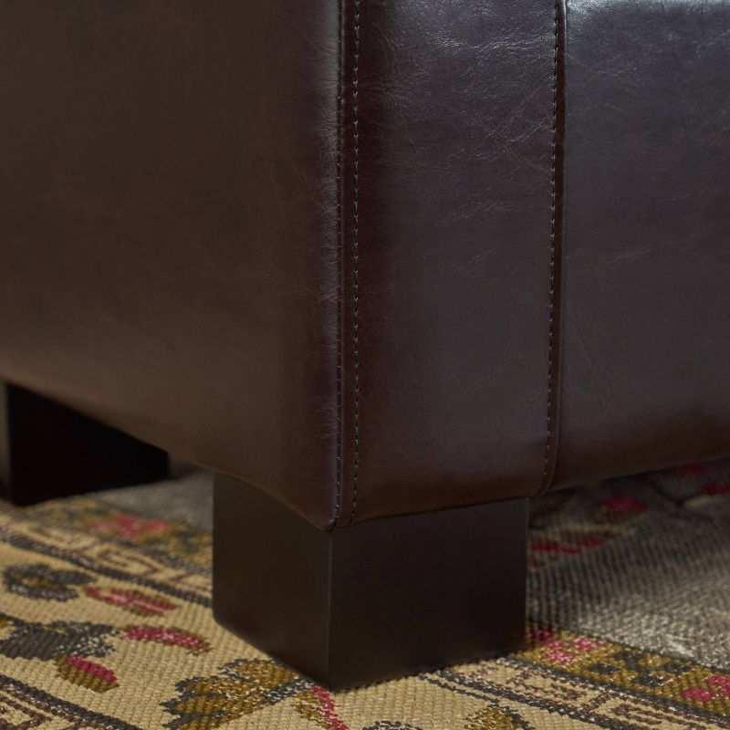 Guernsey Leather Storage Ottoman Bench - Christopher Knight Home, 6 of 8