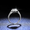 Promise Rings for Couples – Adjustable Matching Rings for BF and GF – Pure 925 Sterling Silver Zircon Heart Cutout Rings - 3 of 4