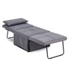 JOMEED CC70 4-in-1 Multi Function Folding Single Sofa Convertible Sleeper Bed with Retractable Footrest and 5 Level Adjustable Backrest, Gray - 3 of 4