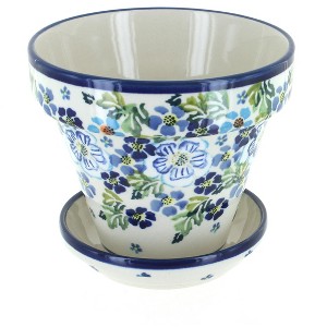 Blue Rose Polish Pottery 890-893 Zaklady Small Flower Pot - 1 of 2