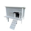 LAOTIES Outdoor Wooden Cat House,Elevated Weatherproof Shelter For Feral Cats With Free Door,Porch And Openable Roof - 3 of 4