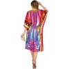 LA LEELA Women's House Daily Routine Evening Wear Loungewear African Casual Cover Up Kaftan Blue, Abstract 2X-3X Multicolored, Floral - 4 of 4