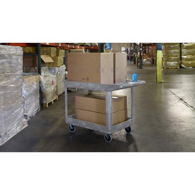 Gray Extra Large Heavy-Duty 2 Shelf Utility Cart