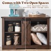 AMERLIFE 66" Farmhouse TV Stand for 75 Inches TVs, Entertainment Center with Sliding Barn Door, Reclaimed Barnwood - 4 of 4