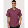 Lars Amadeus Men's Short Sleeves Polka Dots Button Down Dress Shirt - 2 of 4