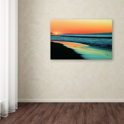 Sunrise Over Beach Landscape Canvas Art in Vibrant Colors
