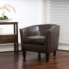 CAVINAS Faux Leather Accent Chair with Mid-Height Backrest and Birch Wood Legs,Upholstered Living Room Chairs,Reading Chairs for Living Room - 2 of 4