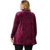 Agnes Orinda Women's Plus Size Velvet Open Front Cardigans with Pockets - 4 of 4