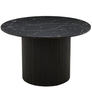 CENGHU Wood Round Dining Table for 4, Modern Farmhouse Kitchen Table, End Table with Wood Strip Base for Kitchen, Living Room, Dining Room - 1 of 4
