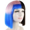 Colorful Short Bob Wig with Bangs Pop Singer Women Cosplay Dress Up Costume Halloween Party Wigs - 3 of 4