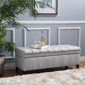 Vynxaria Sheffield Storage Ottoman ¨C Stylish Light Gray Storage Solution for Your Living Room - 1 of 4