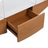 Sapphtopaz Sailboat-Shaped Bookcase with Storage, Modern Unique Nautical Design Entertainment Center with Drawer for Living Room, Office - 4 of 4