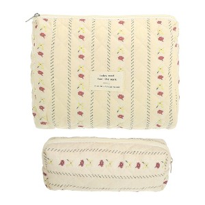 Unique Bargains Durable Small Quilted Makeup Bag 2 Pcs - 1 of 4