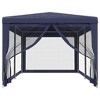 vidaXL Party Tent with 6 Mesh Sidewalls Blue 9.8'x19.7' HDPE - 3 of 4