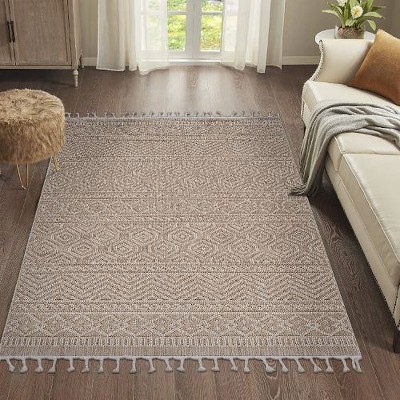 Kumasinova Trendy Geometric Indoor / Outdoor Area Rug, Stain-Resistant Area Rug for Living Room, Non-Shedding Door Mat, Kid & Pet-Friendly