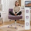 QingMoon Cross Legged Office Chair, Adjustable Desk Chair, Swivel Computer Chair, Faux Fur Vanity Chair with Tilt Backrest for Home Office - 2 of 4